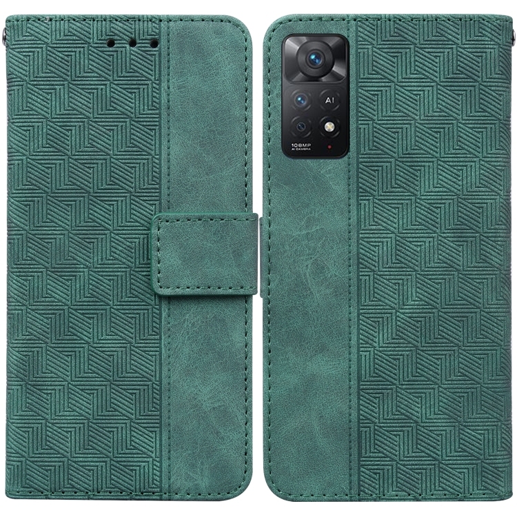Husa p/u Xiaomi Redmi Note 11 Pro 5G / 4G Piele Phone (Green)
