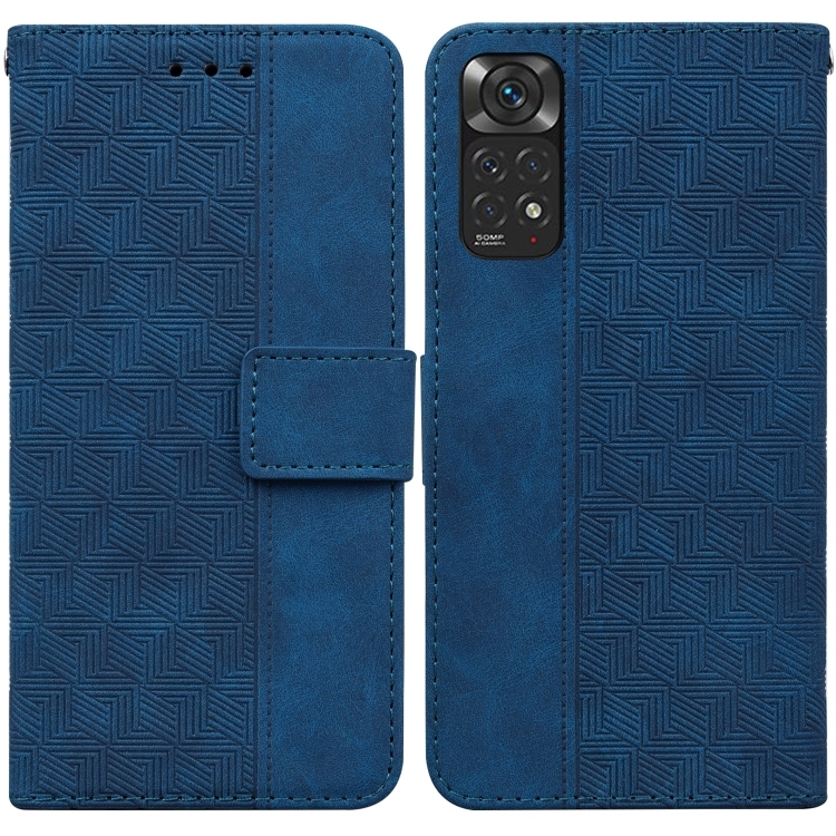 Husa p/u Xiaomi Redmi Note 11 / Note 11S Geometric Embossed Piele (Blue)