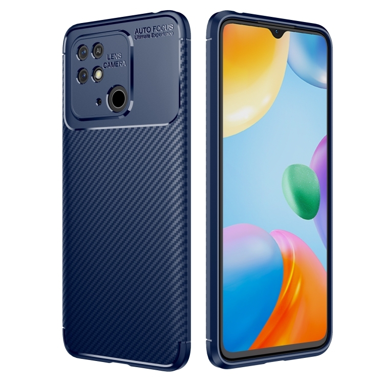 Husa p/u Xiaomi Redmi 10C Carbon Fiber Texture Shockproof (Blue)