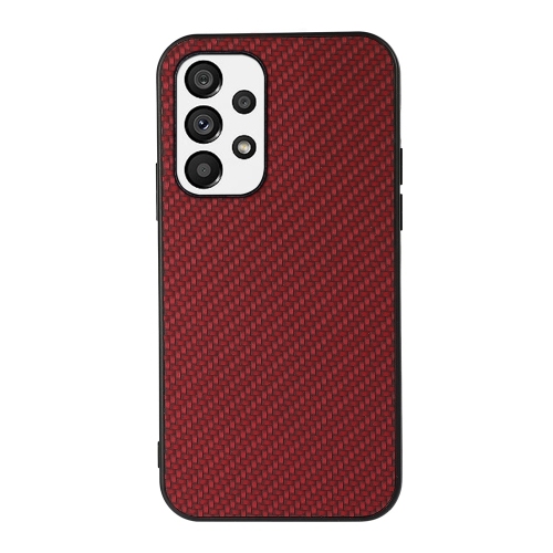Husa Extra Samsung A73 5G Accurate Hole Carbon Fiber Texture PU Phone (Red)