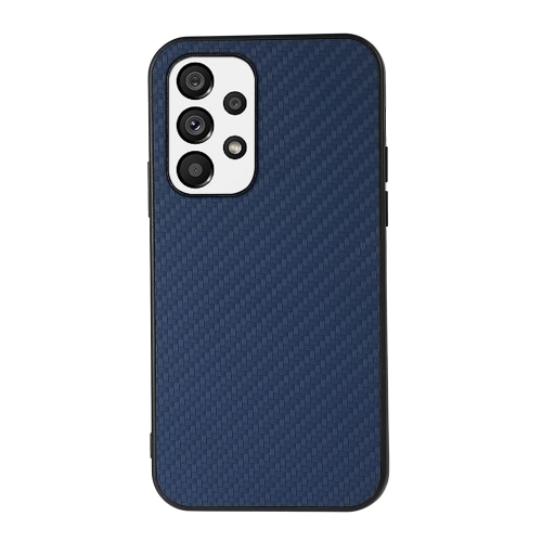 Husa Extra Samsung A73 5G Accurate Hole Carbon Fiber Texture PU Phone (Blue)