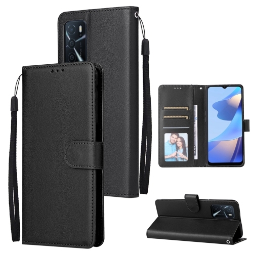 Samsung A16 3 Card Slots Multifunctional Piele Husa (Black)