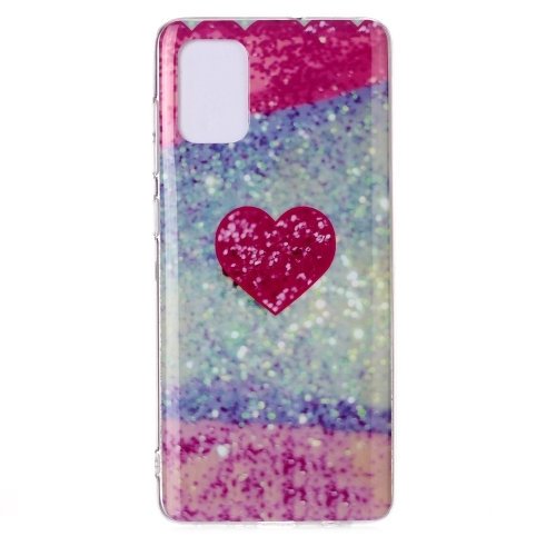 Husa Extra Samsung A71 Coloured Drawing Pattern IMD Protective Case (Red Heart)