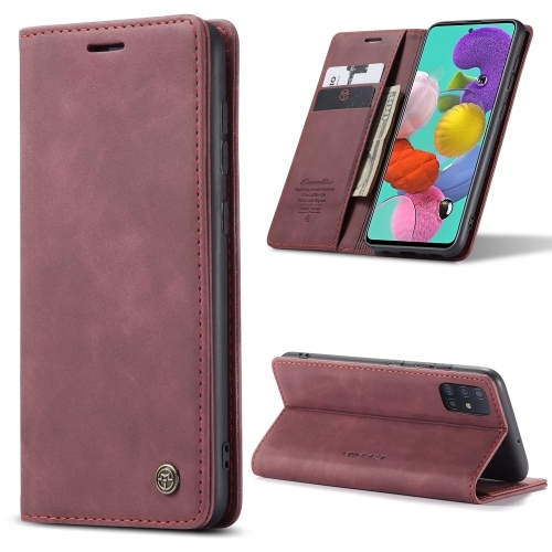 Husa Extra Samsung A51 CaseMe Flip Leather Case (Wine Red)