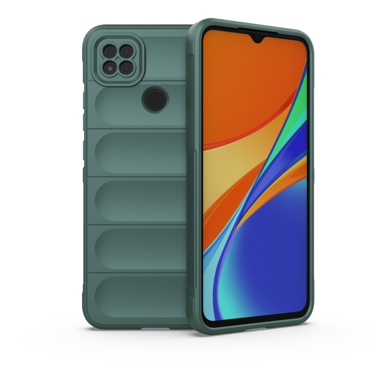 Husa p/u Xiaomi Redmi 9C/10A  Magic Shield TPU + Flannel (Dark Green)