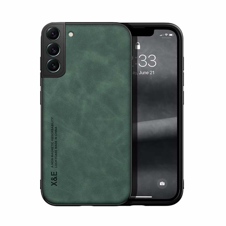 Husa p/u Samsung Galaxy S21+ 5G Skin Feel Magnetic Piele Back Phone (Green)