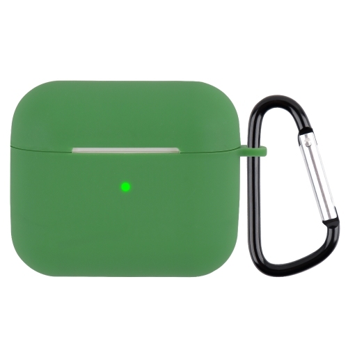 Wireless Earphone Silicone Protective Husa with Carabiner AirPods 3 (Mustard Green)