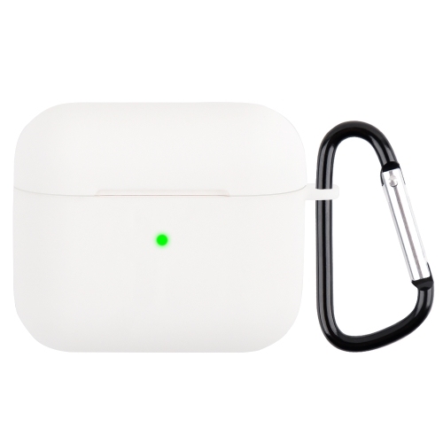 Wireless Earphone Silicone Protective Husa with Carabiner AirPods 3 (White)