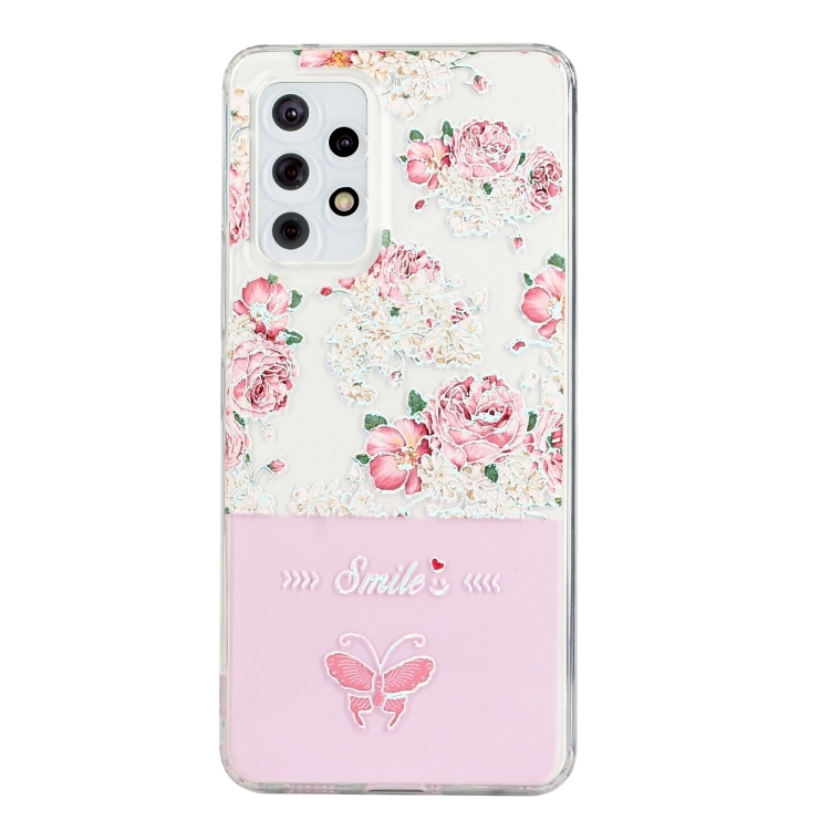 Husa p/u Samsung Galaxy A13 4G Bronzing Butterfly Flower Phone Case (Peony)
