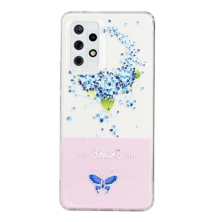 Husa p/u Samsung Galaxy A13 4G Bronzing Butterfly Flower Phone Case (Hydrangea)