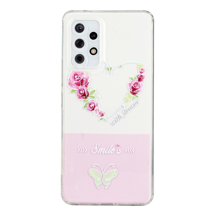 Husa p/u Samsung Galaxy A13 4G Bronzing Butterfly Flower Phone Case (Rose Heart)