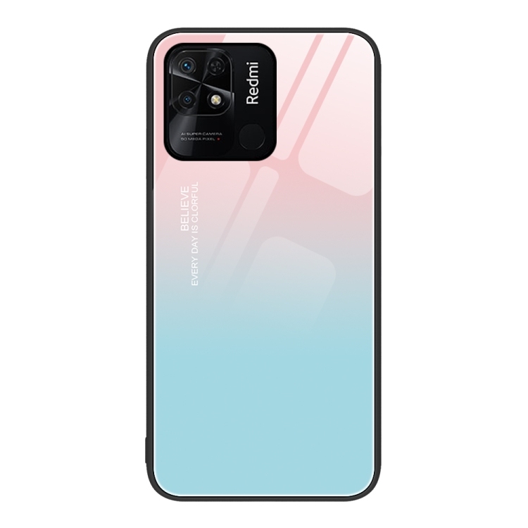 Husa p/u Xiaomi Redmi 10C Colorful Painted Glass Phone (Blue Sky)