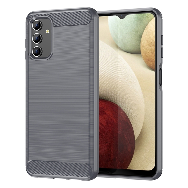 Husa p/u Samsung Galaxy A13 4G Brushed Texture Carbon Fiber TPU Phone Case (Grey)