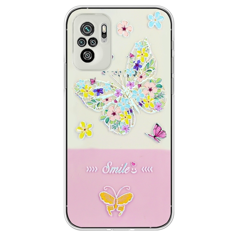 Husa p/u Xiaomi Redmi Note 10 4G / Redmi Note 10S Bronzing Butterfly Flower (Colorful Butterfly)
