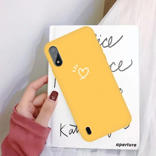 Husa Extra Samsung A01 Three Dots Love-heart Pattern Colorful (Yellow)