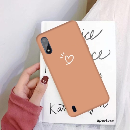 Husa Extra Samsung A01 Three Dots Love-heart Pattern Colorful (Coral Orange)