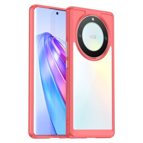 Honor X9A Colorful Series Acrylic + TPU Husa (Red)