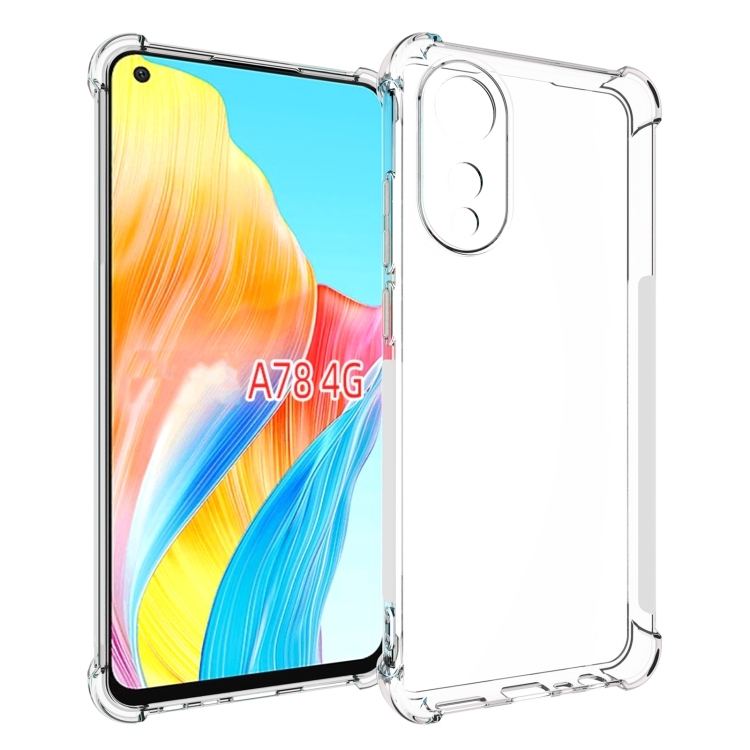 OPPO A78 4G Shockproof Non-slip Thickening TPU Phone Husa (Transparent)