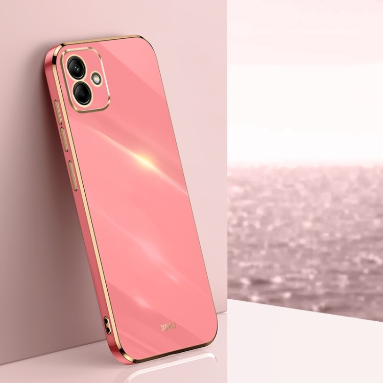 Samsung A05 XINLI Straight Edge 6D Electroplate TPU Husa (Hawthorn Red)