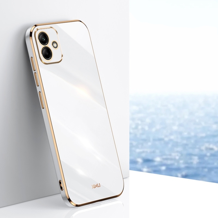 Samsung Galaxy A05 XINLI Straight Edge 6D Electroplate TPU Husa(White)