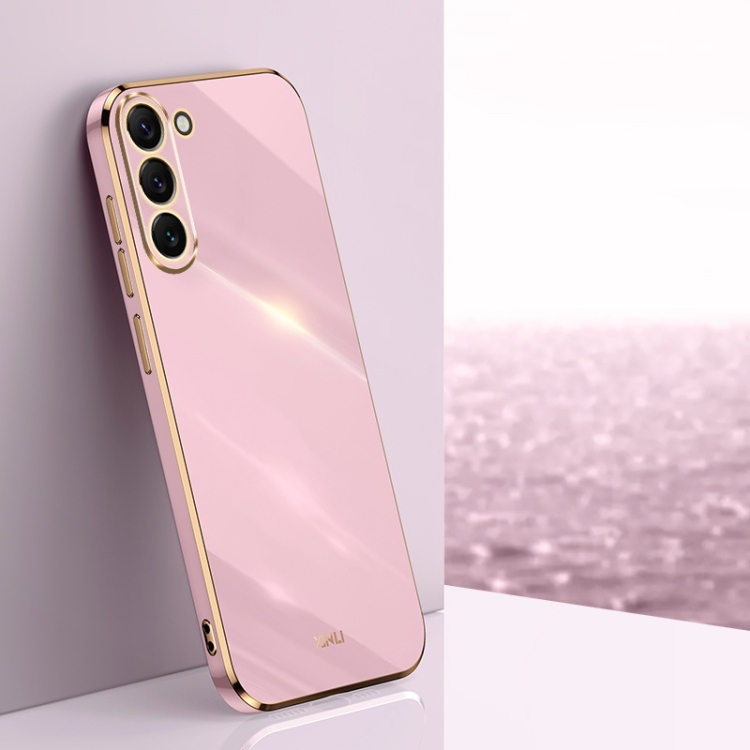 Samsung S24 5G XINLI Straight Edge 6D Electroplate TPU Husa (Cherry Purple)