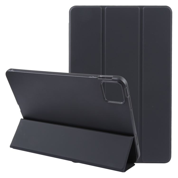 Husa p/u Xiaomi Pad 6 / Pad 6 Pro Three-fold Holder Carte Tablet Piele (Black)