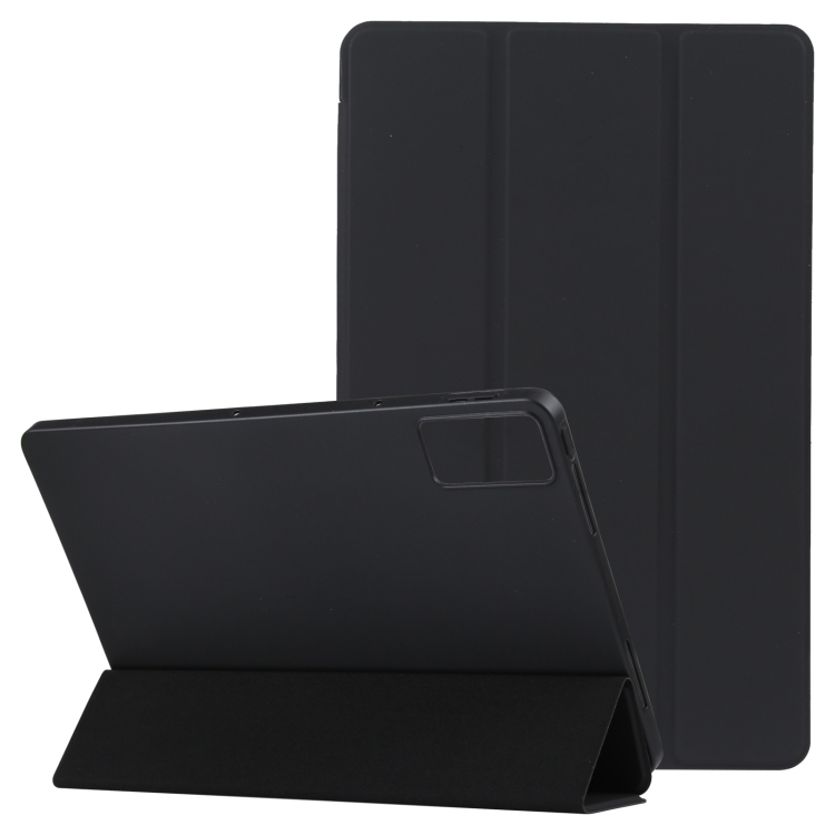 Xiaomi Redmi Pad SE 2023 Three-fold Holder Carte Tablet Piele Husa (Black)