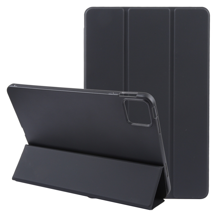 Xiaomi Pad 7 / Pad 7 Pro Three-fold Holder Carte Tablet Piele Husa (Black)