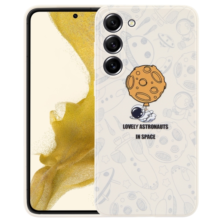 Husa p/u Samsung A73 5G Astronaut Pattern Silicone Straight Edge Phone Case ( Lovely Astronaut-White