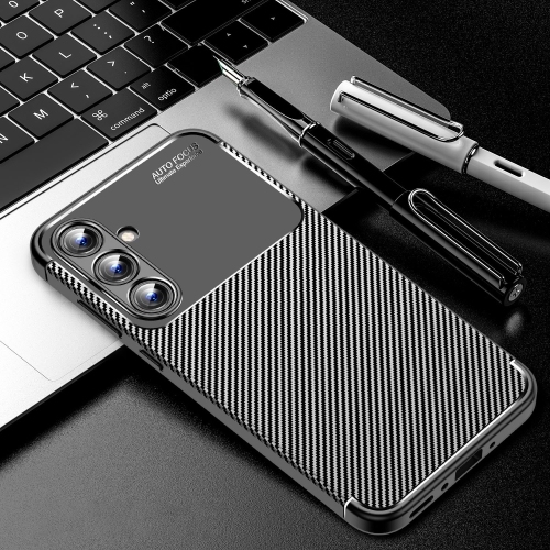 Samsung A35 Carbon Fiber Texture Shockproof TPU Husa (Black)