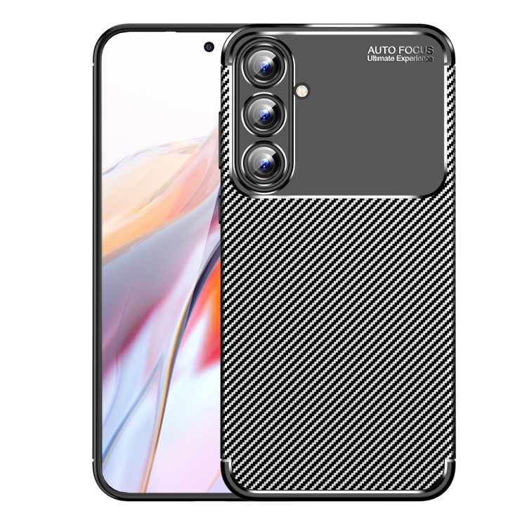 Samsung Galaxy A55 Carbon Fiber Texture Shockproof TPU Phone Husa(Black)