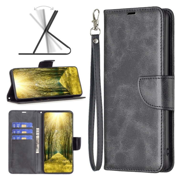 Realme C53 Lambskin Texture Pure Color Carte Leather Phone husa(Black)