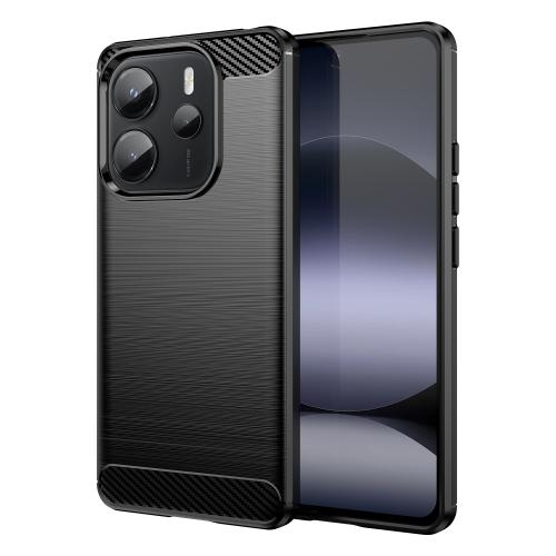 Xiaomi Redmi Note 14 4G 163.25mm Carbon Fiber Brushed Texture TPU Husa (Black)