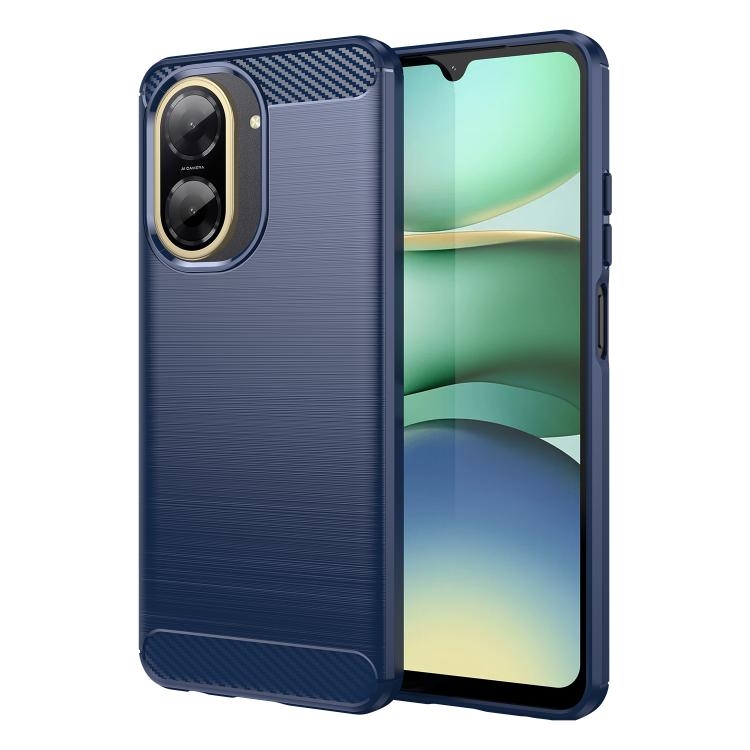 Redmi A5 4G 173.3mm EU Carbon Fiber Brushed Texture TPU Phone Husa (Blue)