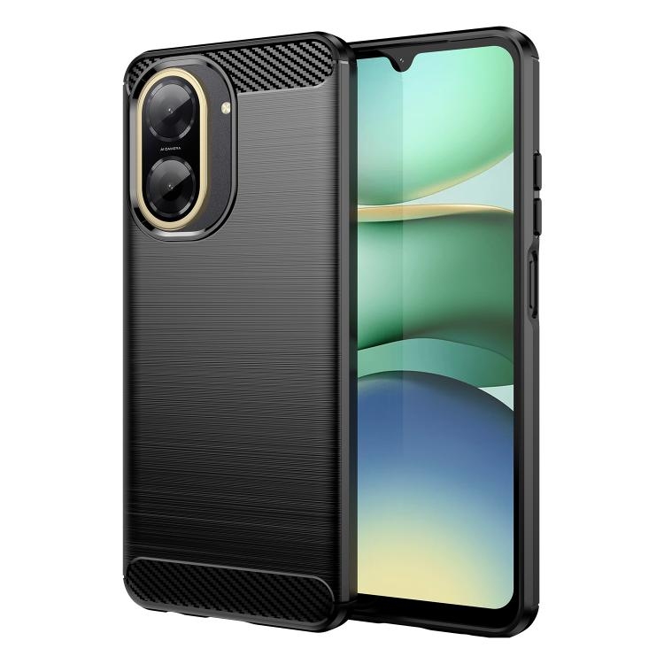 Redmi A5 4G 173.3mm EU Carbon Fiber Brushed Texture TPU Phone Husa (Black)