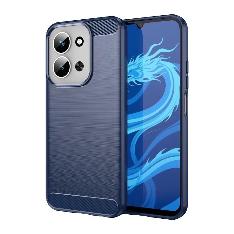 Redmi 15C 5G / 4G EU 173mm Carbon Fiber Brushed Texture TPU Phone Husa (Blue)