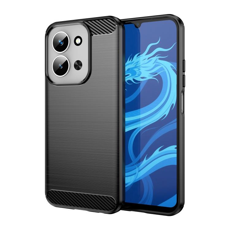Redmi 15C 5G / 4G EU 173mm Carbon Fiber Brushed Texture TPU Phone Husa (Black)