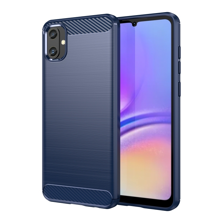 Samsung Galaxy A05 Brushed Texture Carbon Fiber TPU Husa(Blue)