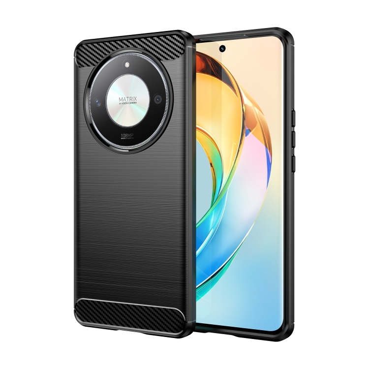 Honor X9B Brushed Texture Carbon Fiber TPU Phone Husa (Black)