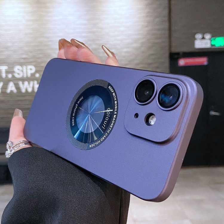 iPhone 11 Electroplating Oil Injection Magsafe Magnetic PC Husa (Purple)