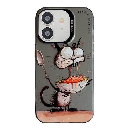 iPhone 11 Animal Pattern Oil Painting Series PC + TPU Husa (Eating Rat)