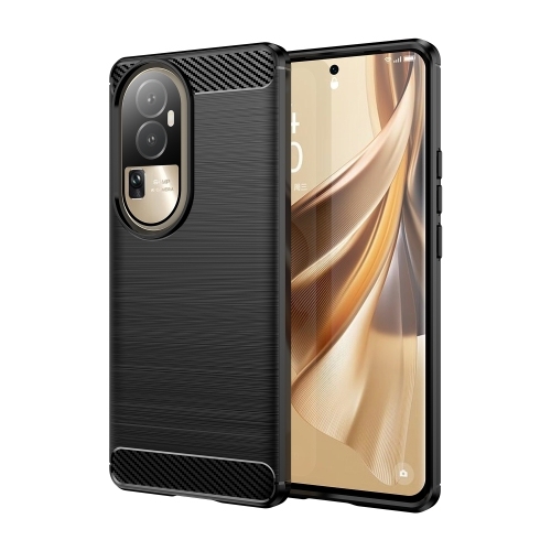 OPPO Reno10 Pro 5G Global / Reno10 Global Brushed Texture Carbon Fiber TPU Phone Husa (Black)