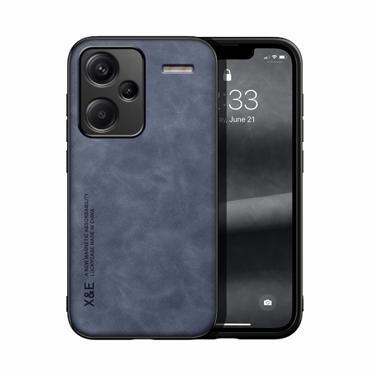 Husa Xiaomi Redmi Note 13 Pro+ 5G Skin Feel Magnetic Leather Back Phone (Blue)