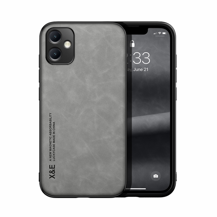 Samsung A05 Skin Feel Magnetic Piele Back Husa (Light Grey)