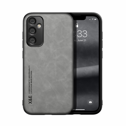 Samsung A35 5G Skin Feel Magnetic Piele Back Husa (Light Grey)