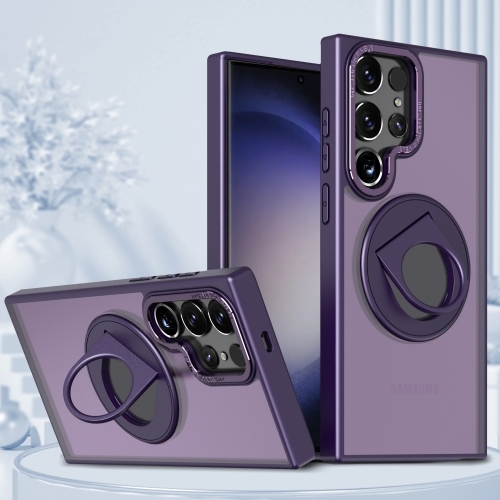 Samsung S23 Ultra 5G Rotating Ring Magnetic Holder Husa (Purple)