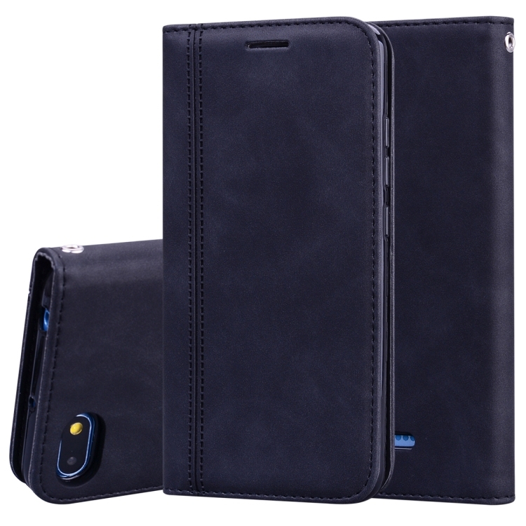 Husa p/u Xiaomi Redmi 6A Frosted Business Magnetic Horizontal Carte PU Piele (Black)