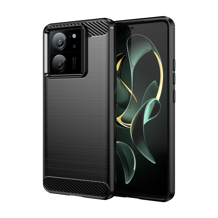 Xiaomi 13T Brushed Texture Carbon Fiber TPU Husa(Black)