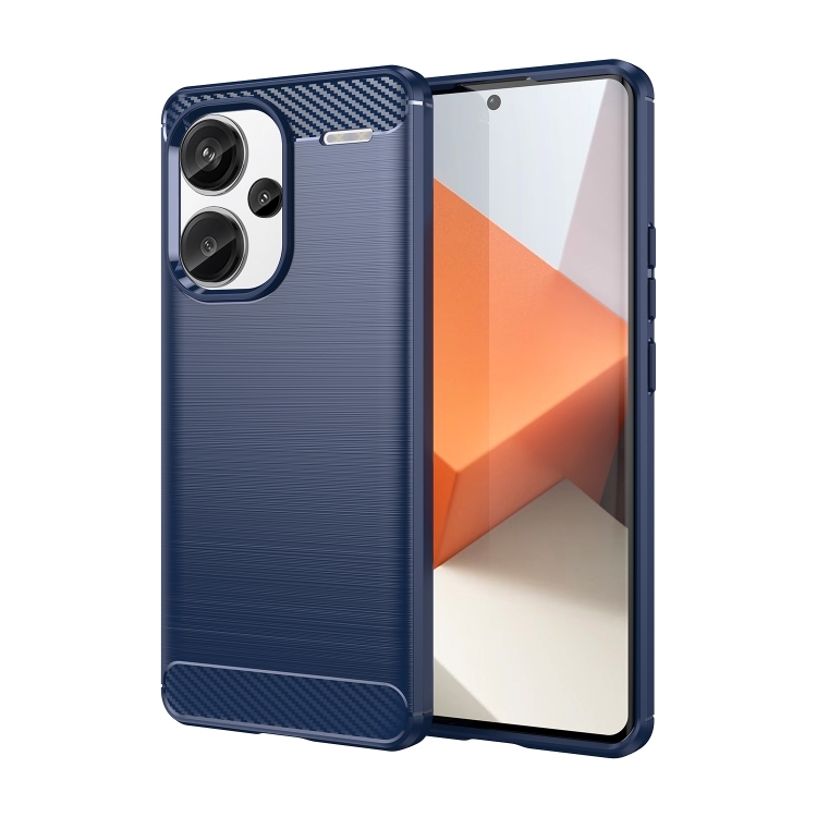 Xiaomi Redmi Note 13 Pro+ Brushed Texture Carbon Fiber TPU Phone husa(Blue)