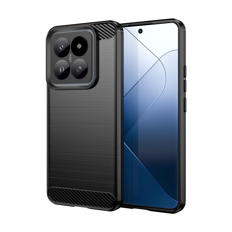 Xiaomi 14 Pro Brushed Texture Carbon Fiber TPU Husa(Black)